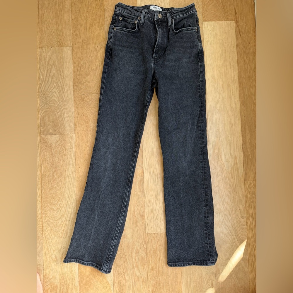 AGOLDE denim jeans black wash pinch waist